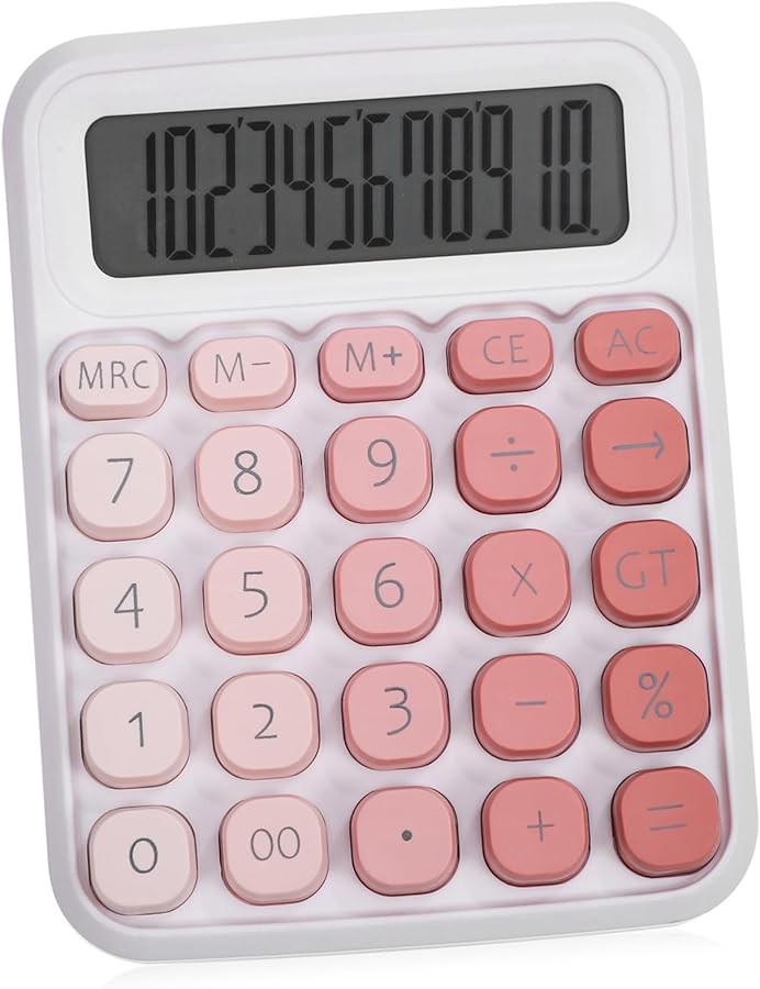 Desktop Calculator 12 Digit Large LCD Color Display Solar Battery Powered for Office Home School - Image 1